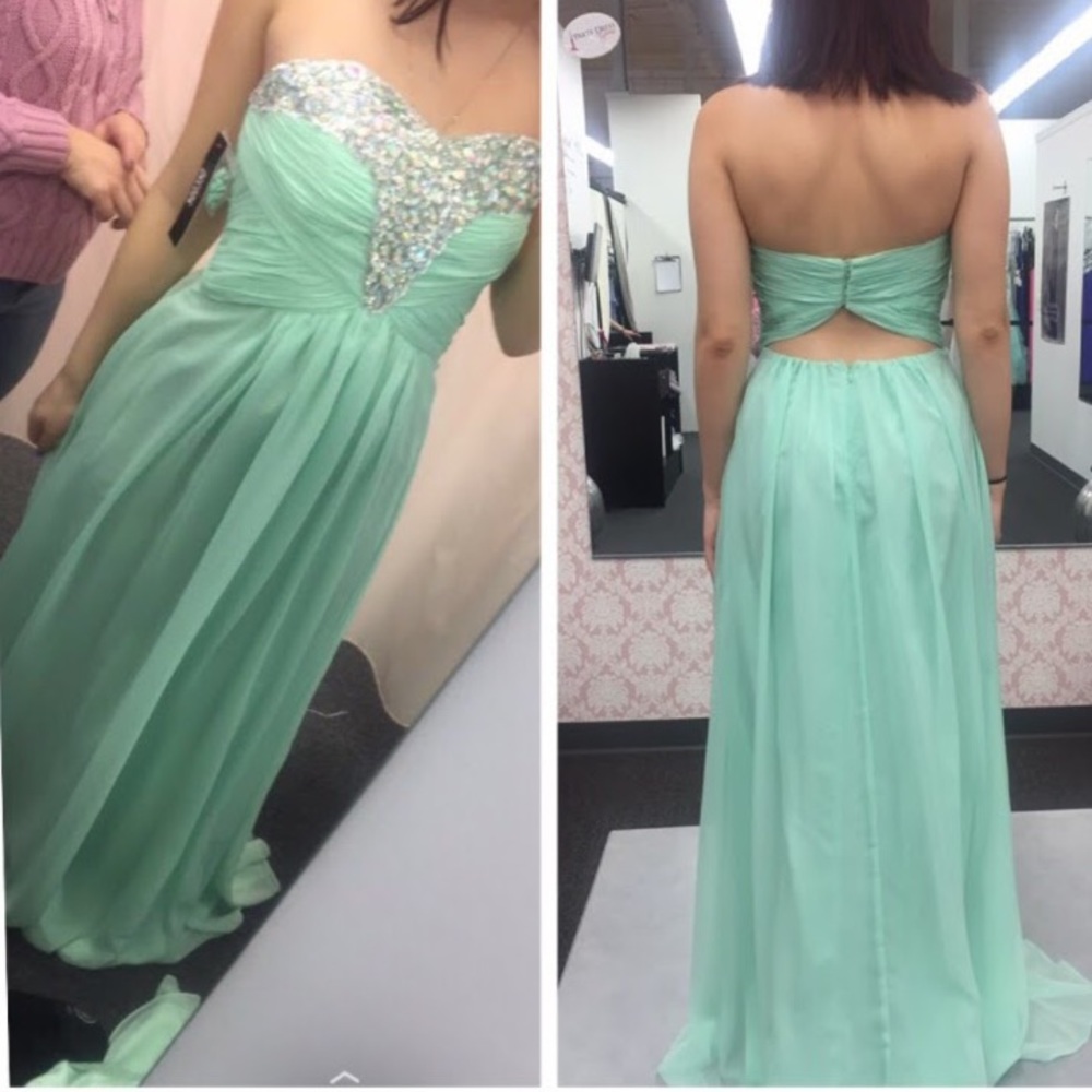 Blue Strapless Prom Dress SIZE 2